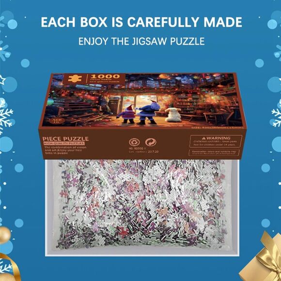 NEW Christmas Puzzle 1000 Pieces, 2024 Christmas Puzzle Family Fun (4234) - Picture 6 of 9
